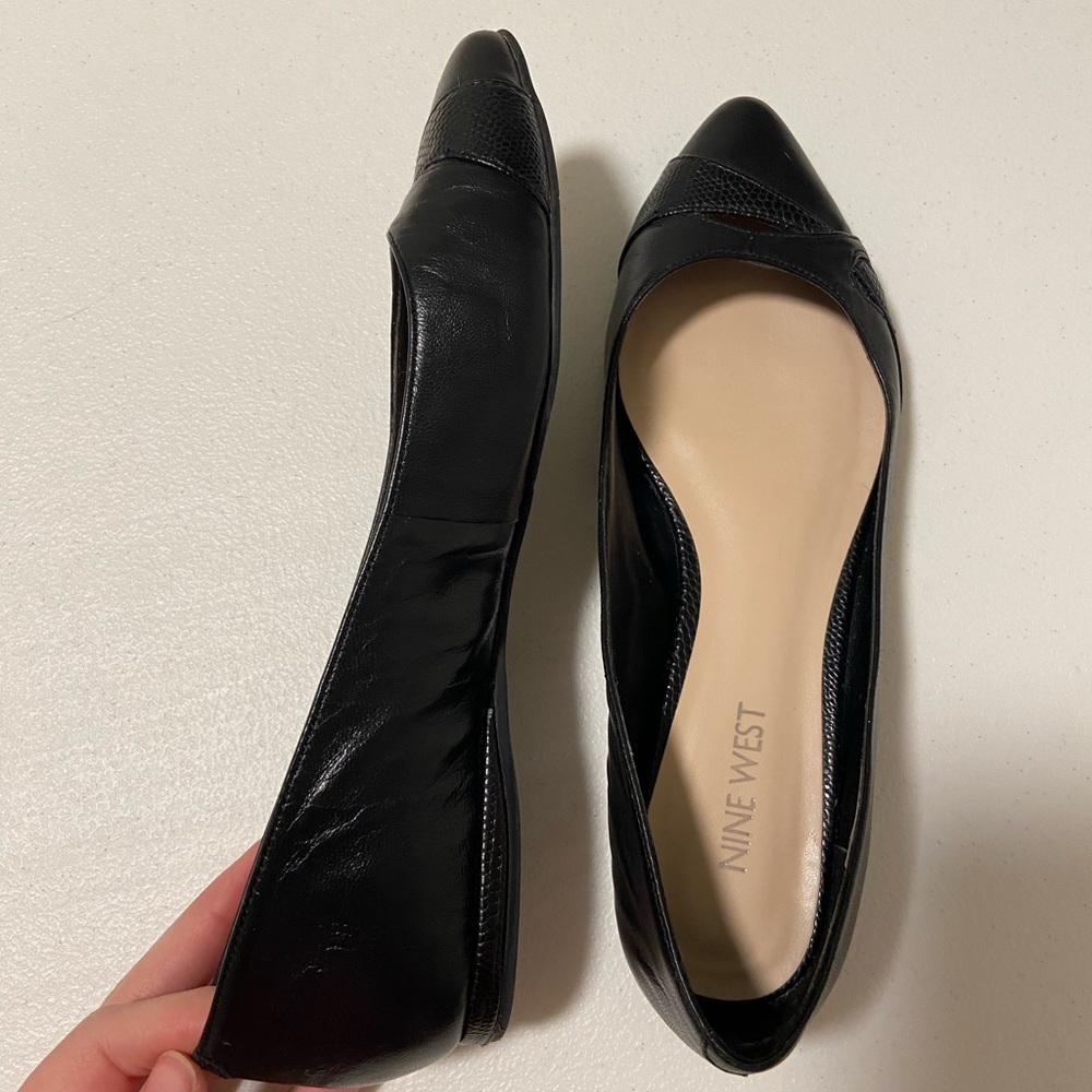 NWOT | Nine West black‎ pointed flats — size 6 - Picture 3 of 7